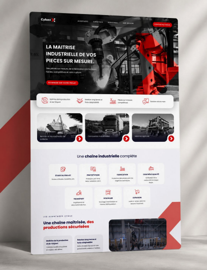 Mockup du site web Cybax réalisé avec sites.ytty